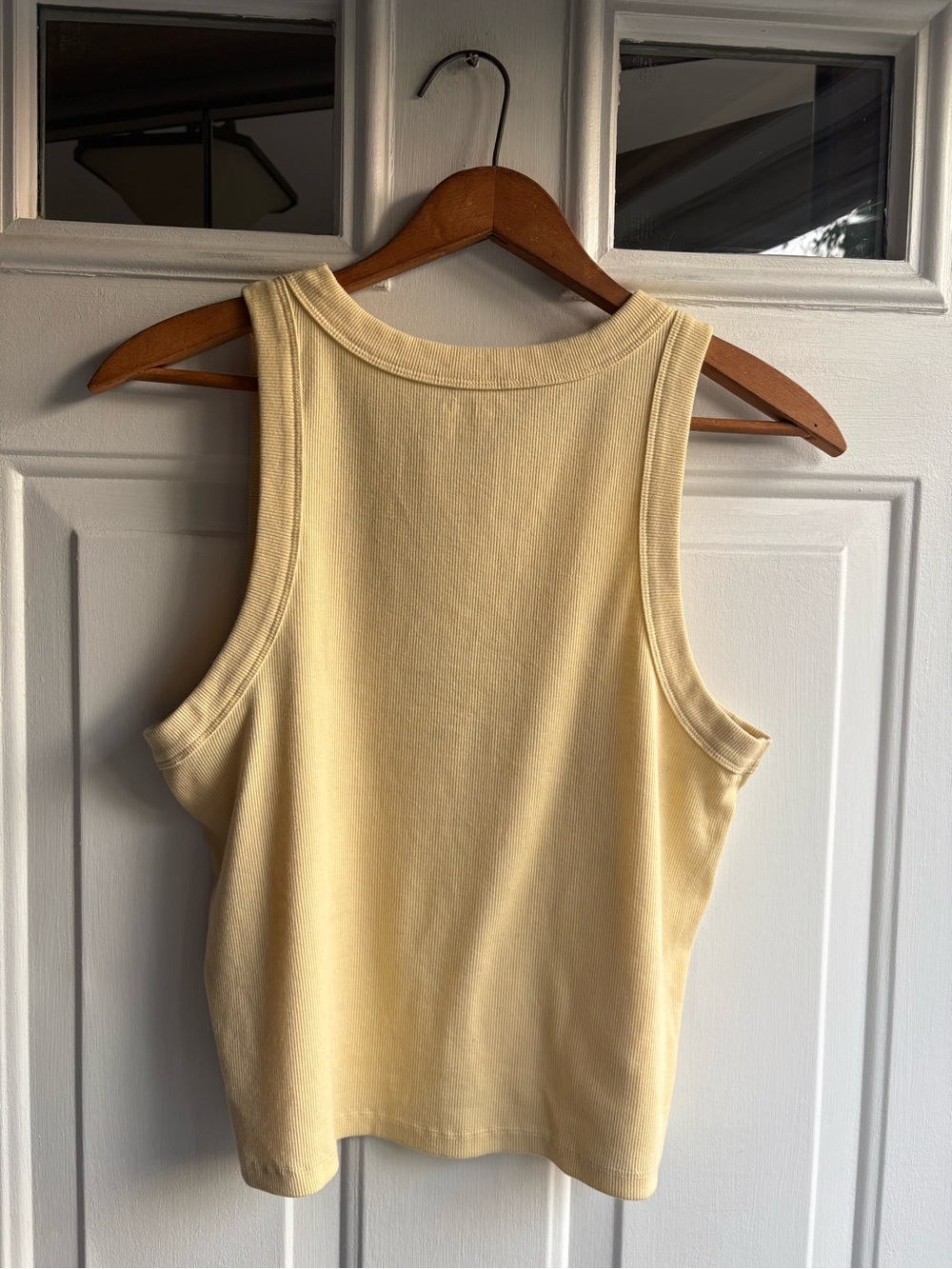 Old Navy Ribbed Cotton Blend Tank Top Yellow Sleeveless Casual Basic XL - Picture 7 of 7